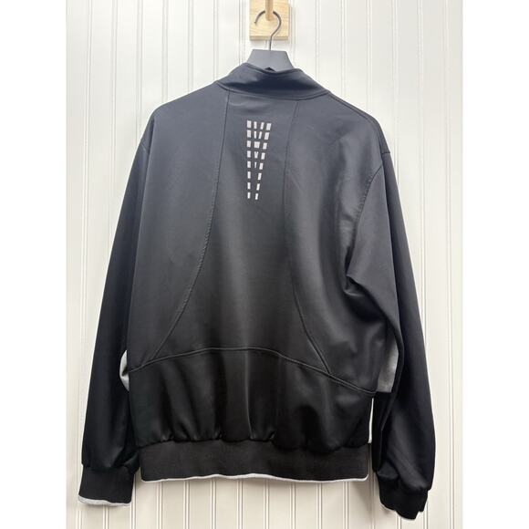 Sports Full Zip Polyester Jacket Mens Size‎ L Zip Pockets Black Grey #111 - Picture 8 of 12